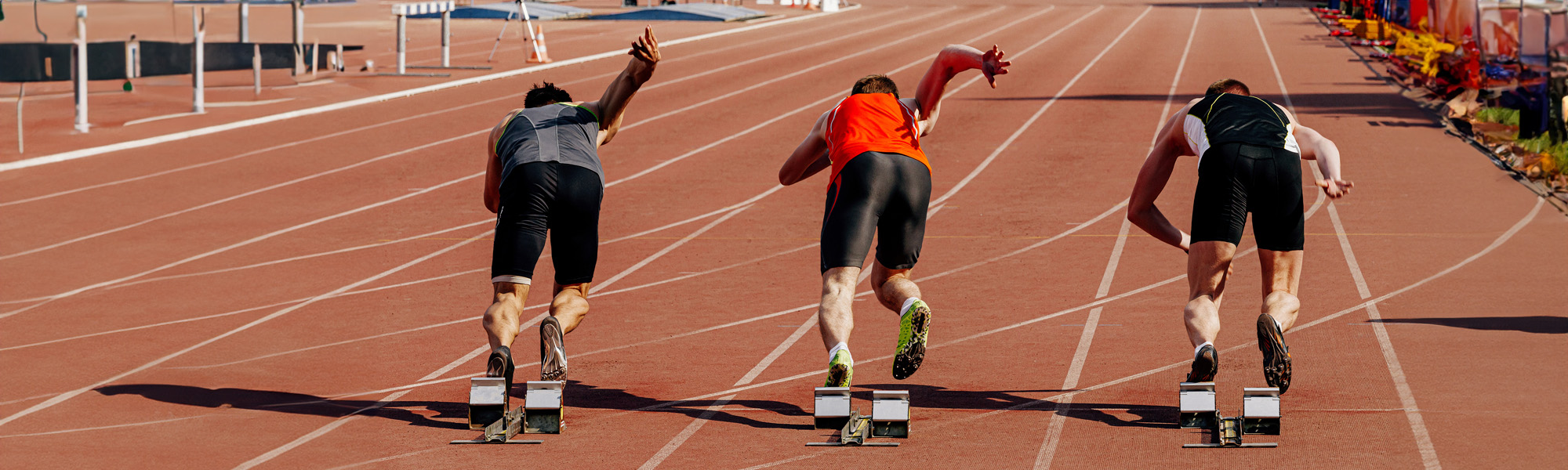 start runners athletes 100 meters race track image